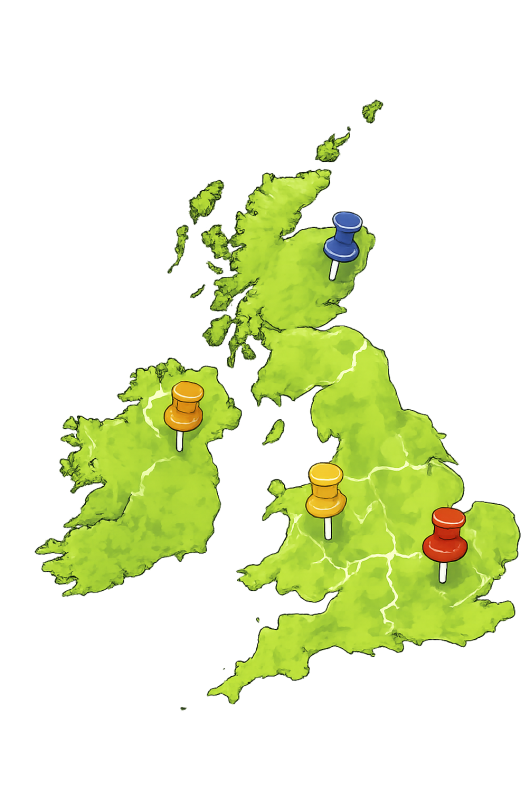 Map of UK and Ireland